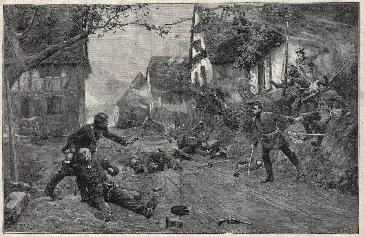 Krieg von 1870-1871 - bei der Schlacht von Woerth (oder Schlacht von Froeschwiller Woerth, Froeschwiller-Woerth), 6. August von Paul Émile Boutigny