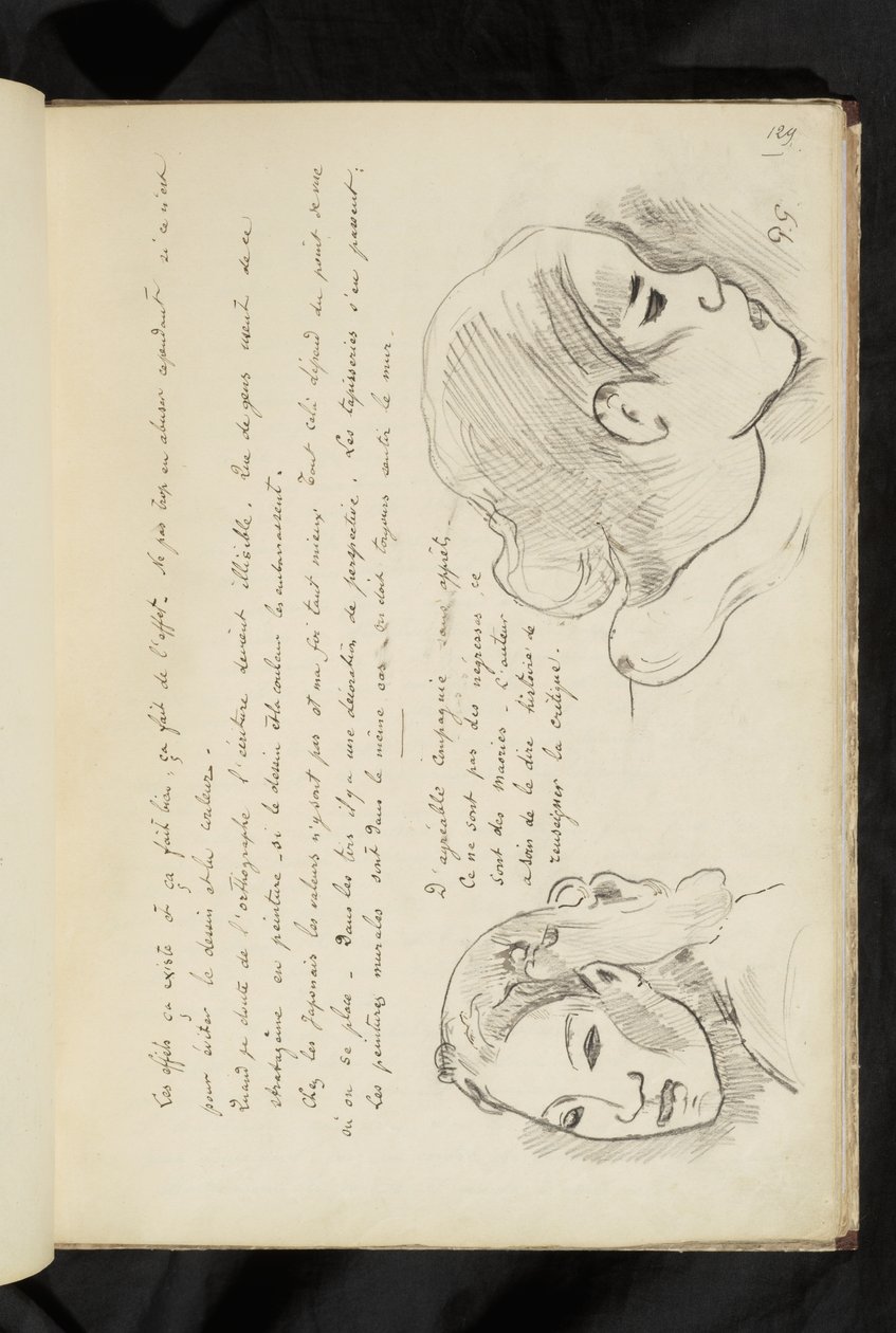 Vorher und Nachher - Text und zwei Zeichnungen eines Mädchens von Paul Gauguin