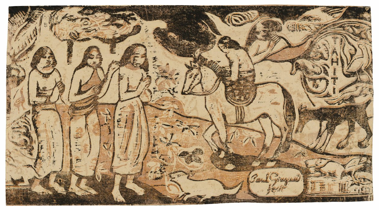 Umzug, aus der Suite der späten Holzschnittdrucke von Paul Gauguin