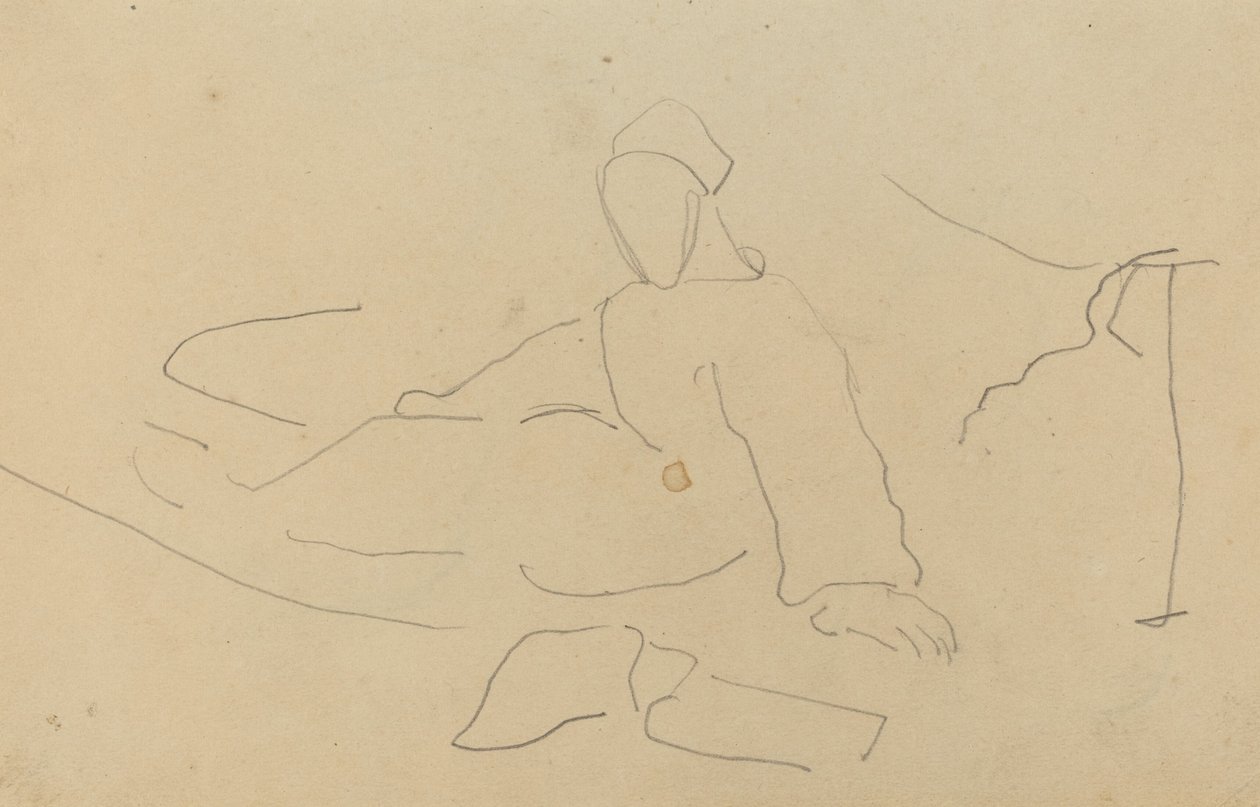 Sitzende Figur auf dem Boden von Paul Gauguin