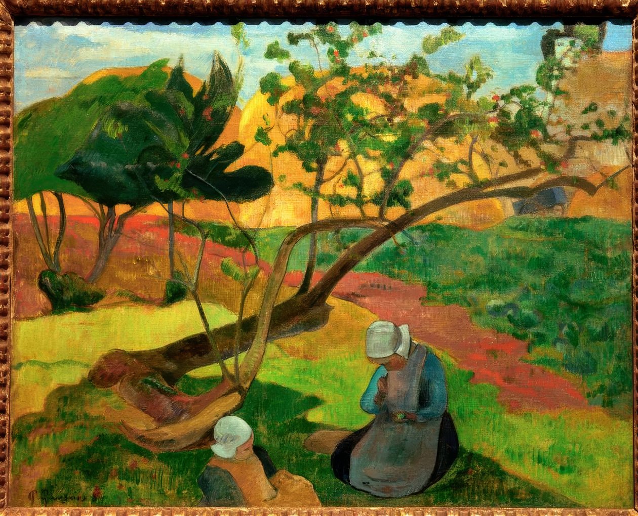 Landschaft mit zwei bretonischen Frauen von Paul Gauguin