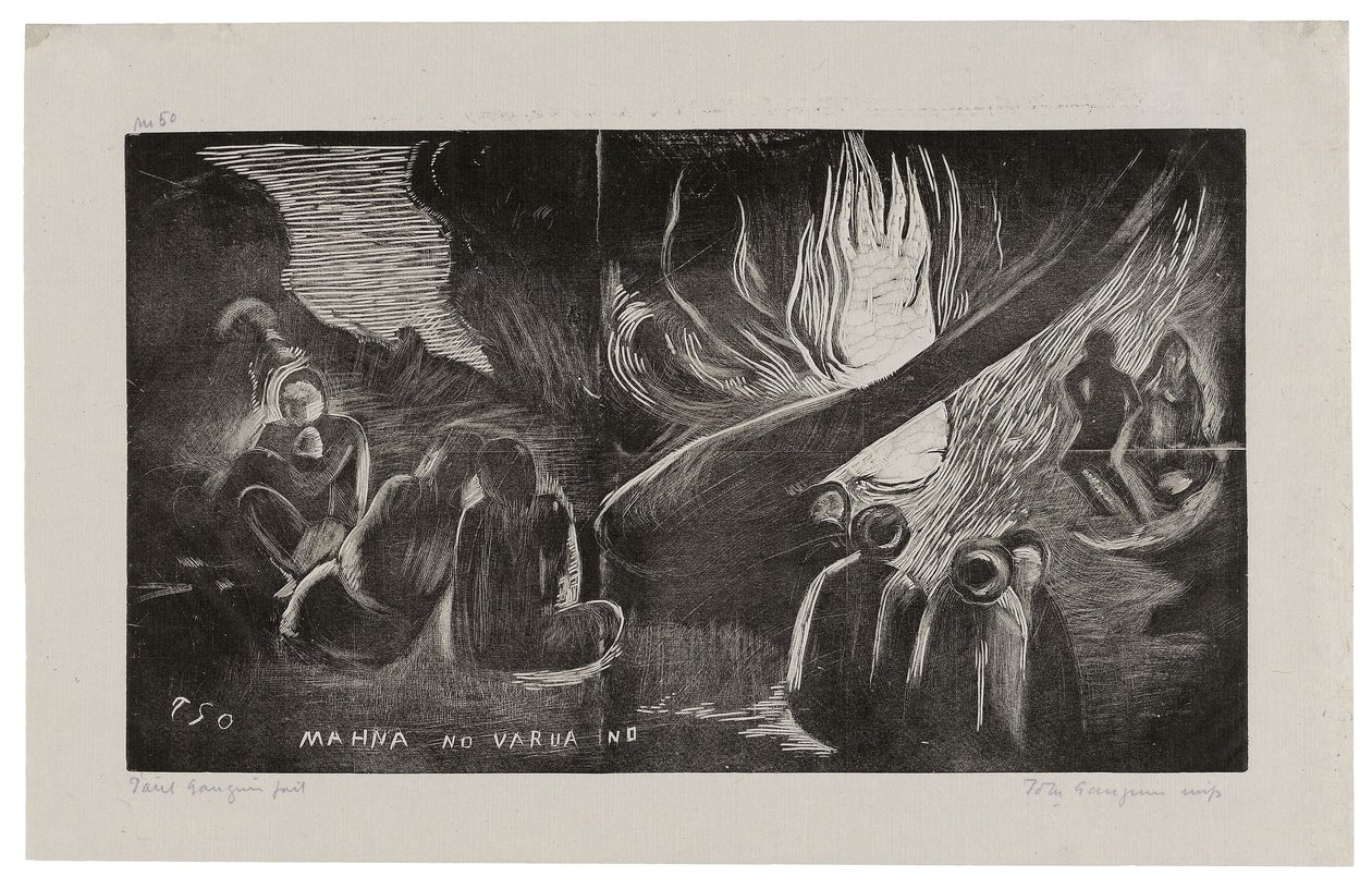 Mahna no varua ino (Der Teufel spricht), aus der Noa Noa Suite von Paul Gauguin