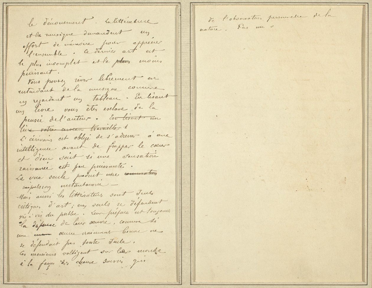 Manuskriptseiten (verso) von Paul Gauguin