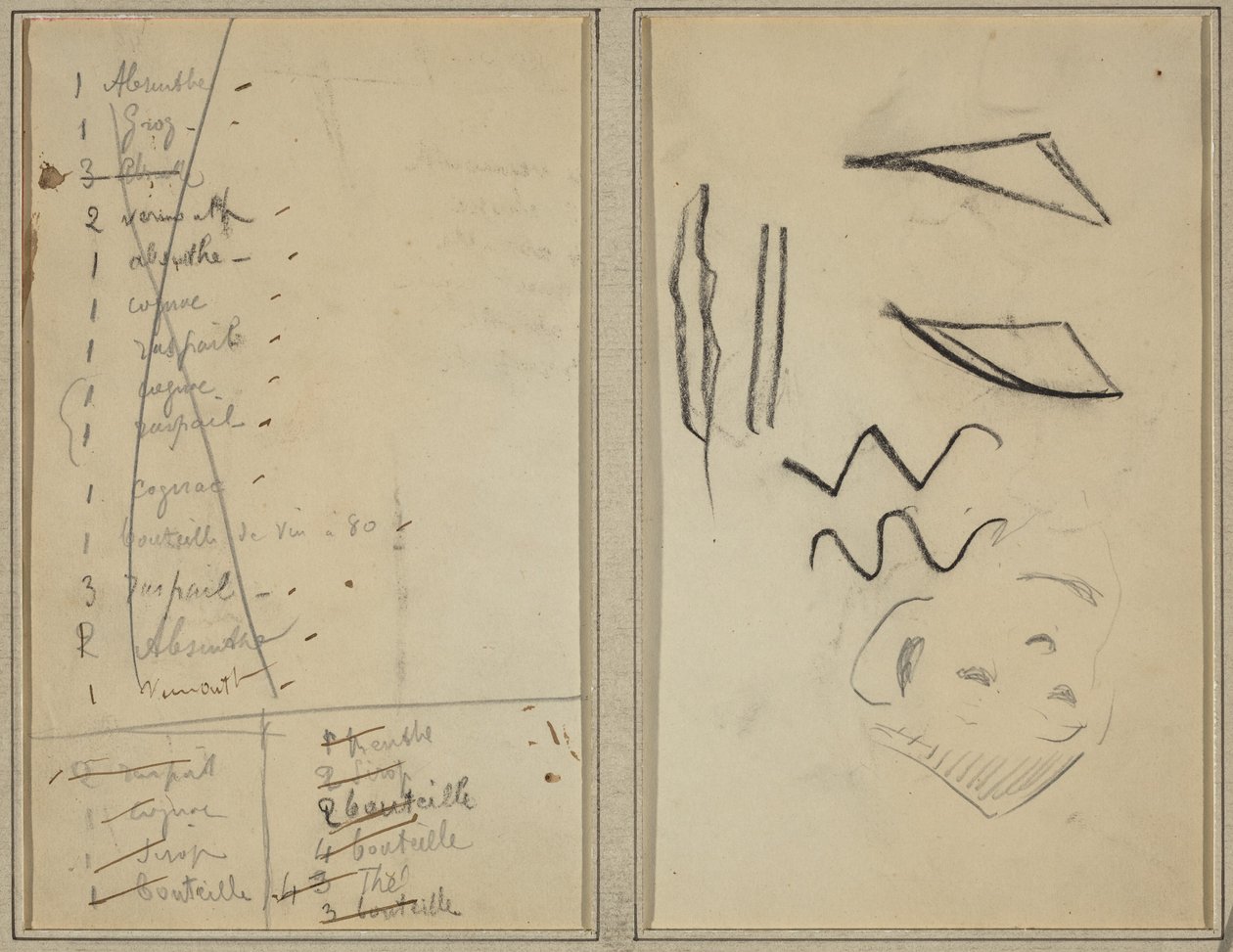 Neige (Schnee); Reiseroute [recto] von Paul Gauguin
