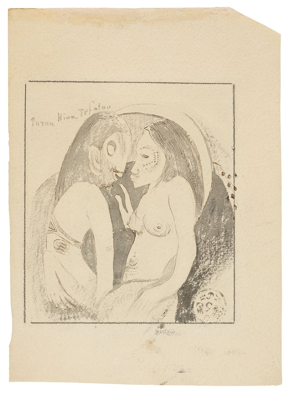 Parau Hina Tefatou (Worte zwischen Göttin des Mondes und Gott der Erde) von Paul Gauguin