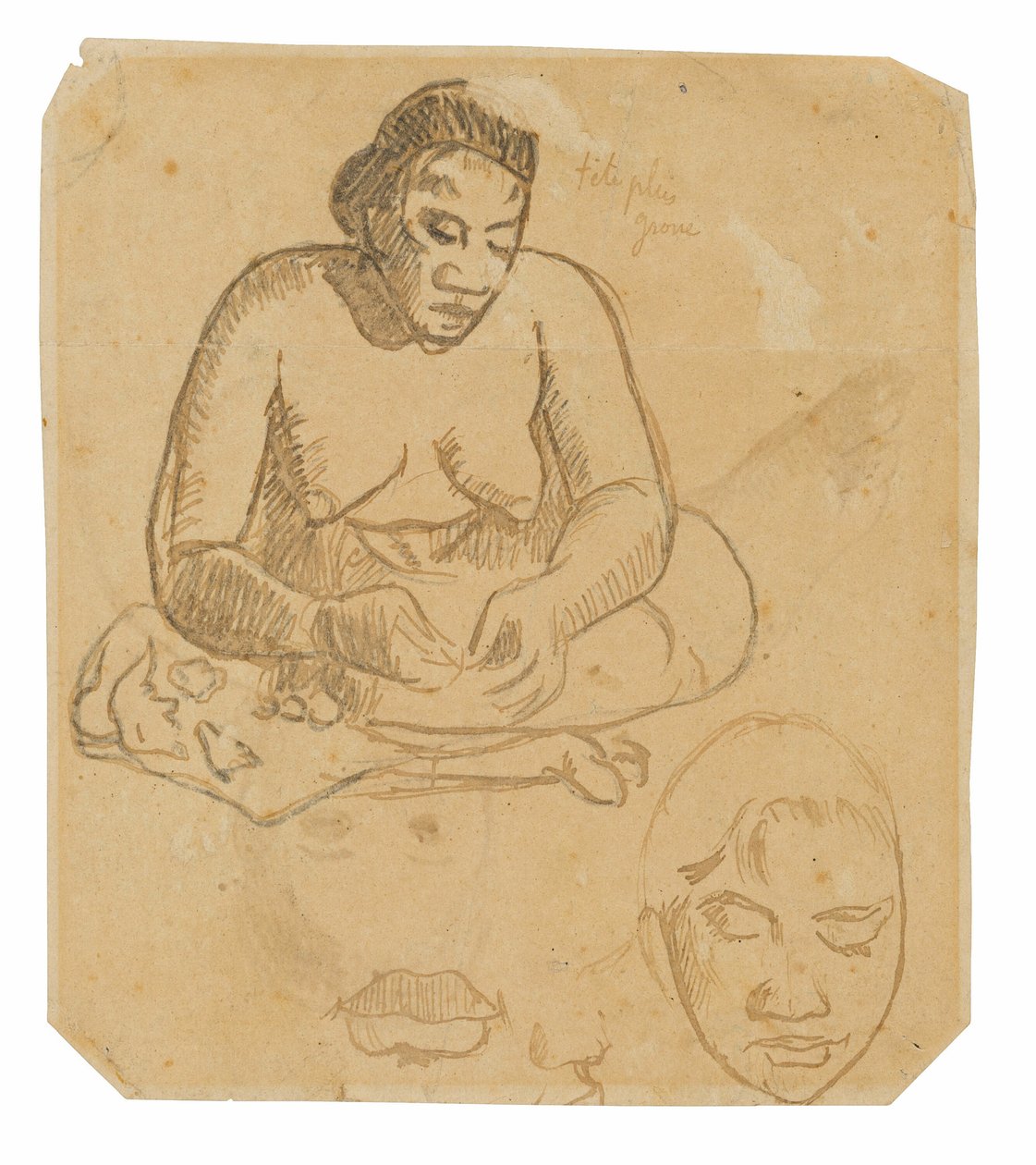Sitzende tahitianische Frau (recto); Stehende tahitianische Frau (verso) von Paul Gauguin