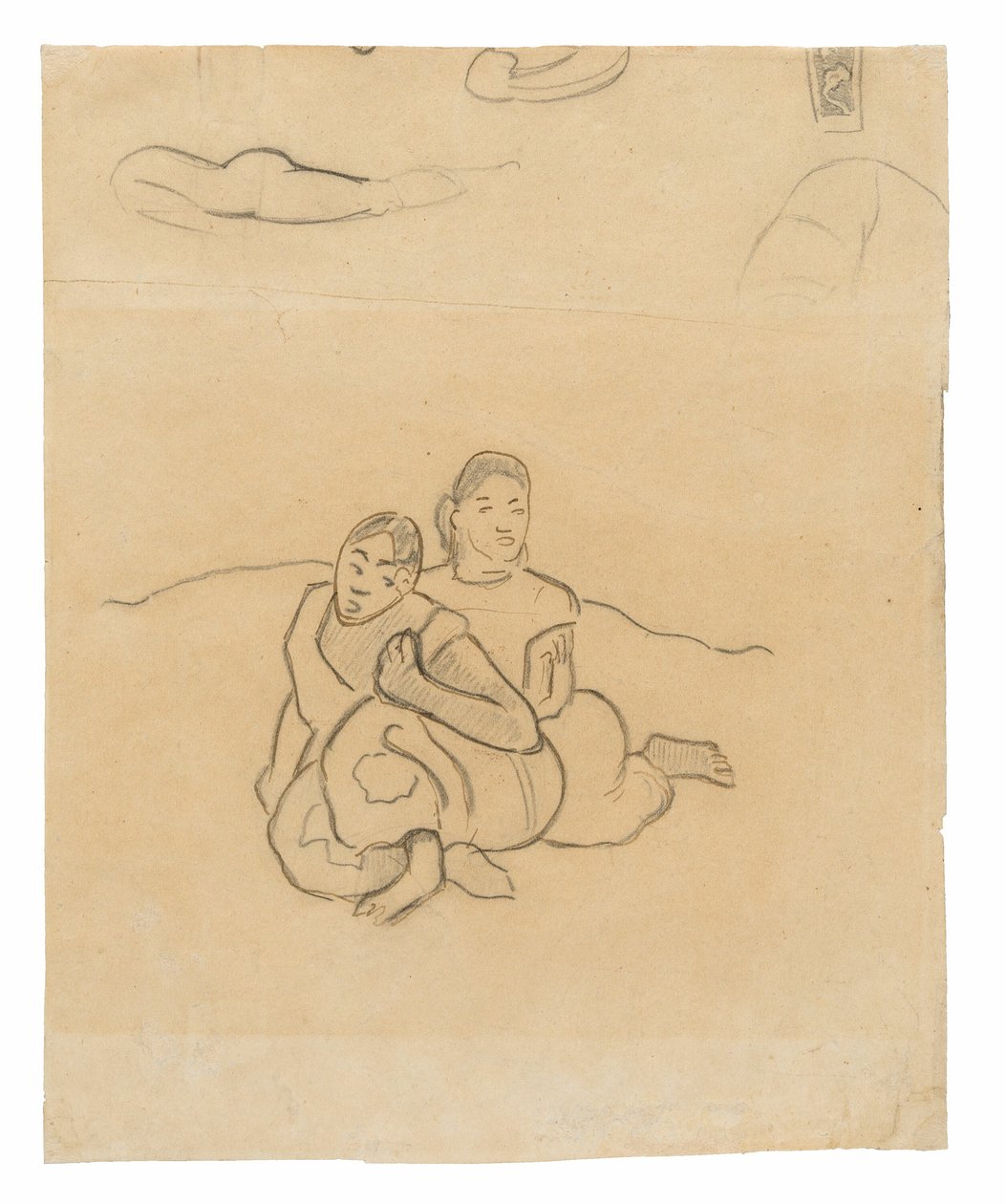 Sitzende tahitianische Frauen (im Zusammenhang mit dem Gemälde Nafea faa ipoipo [Wann wirst du heiraten?]) und andere Skizzen von Paul Gauguin