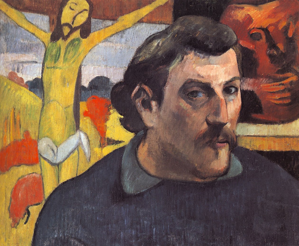 Selbstporträt mit dem gelben Christus von Paul Gauguin