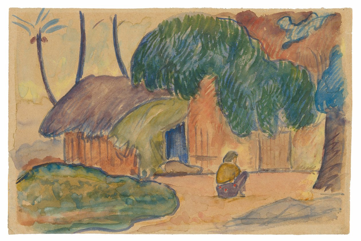 Tahitianische Hütte von Paul Gauguin