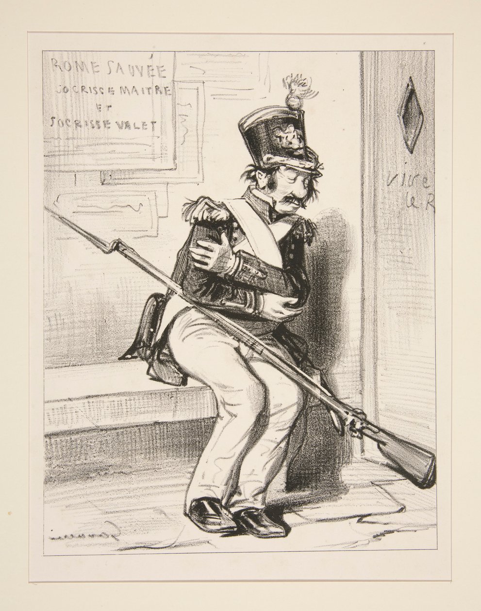 Achille Coqueron, freiwilliger Jäger der 2. Kompanie, träumt dass von Paul Gavarni