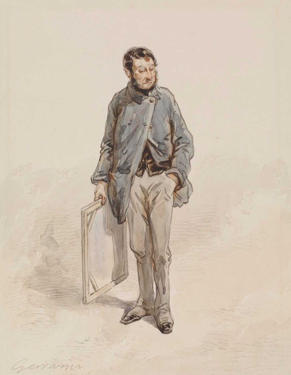 Künstler mit Leinwand von Paul Gavarni