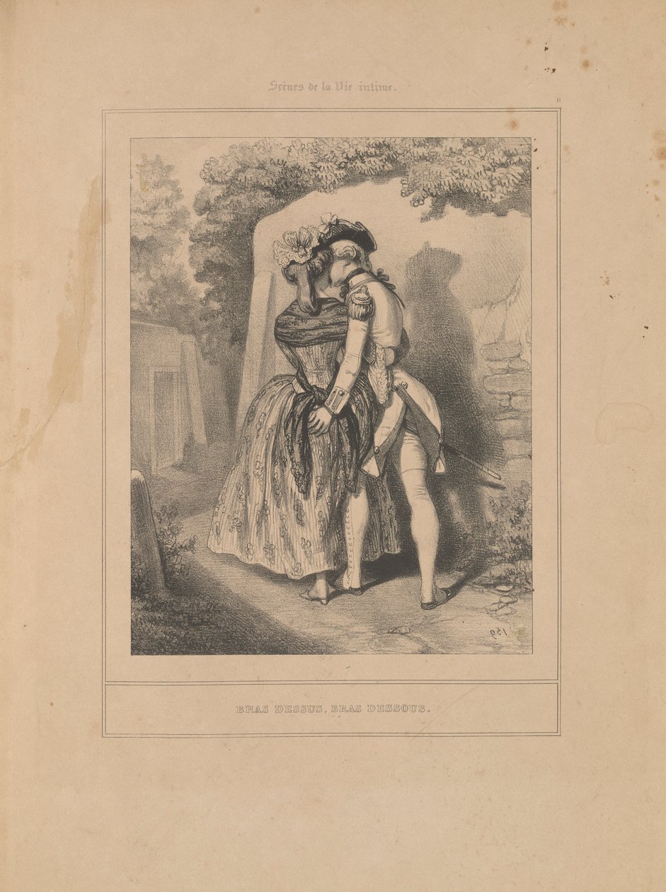 Arm in Arm, aus der Serie Szenen des intimen Lebens von Paul Gavarni