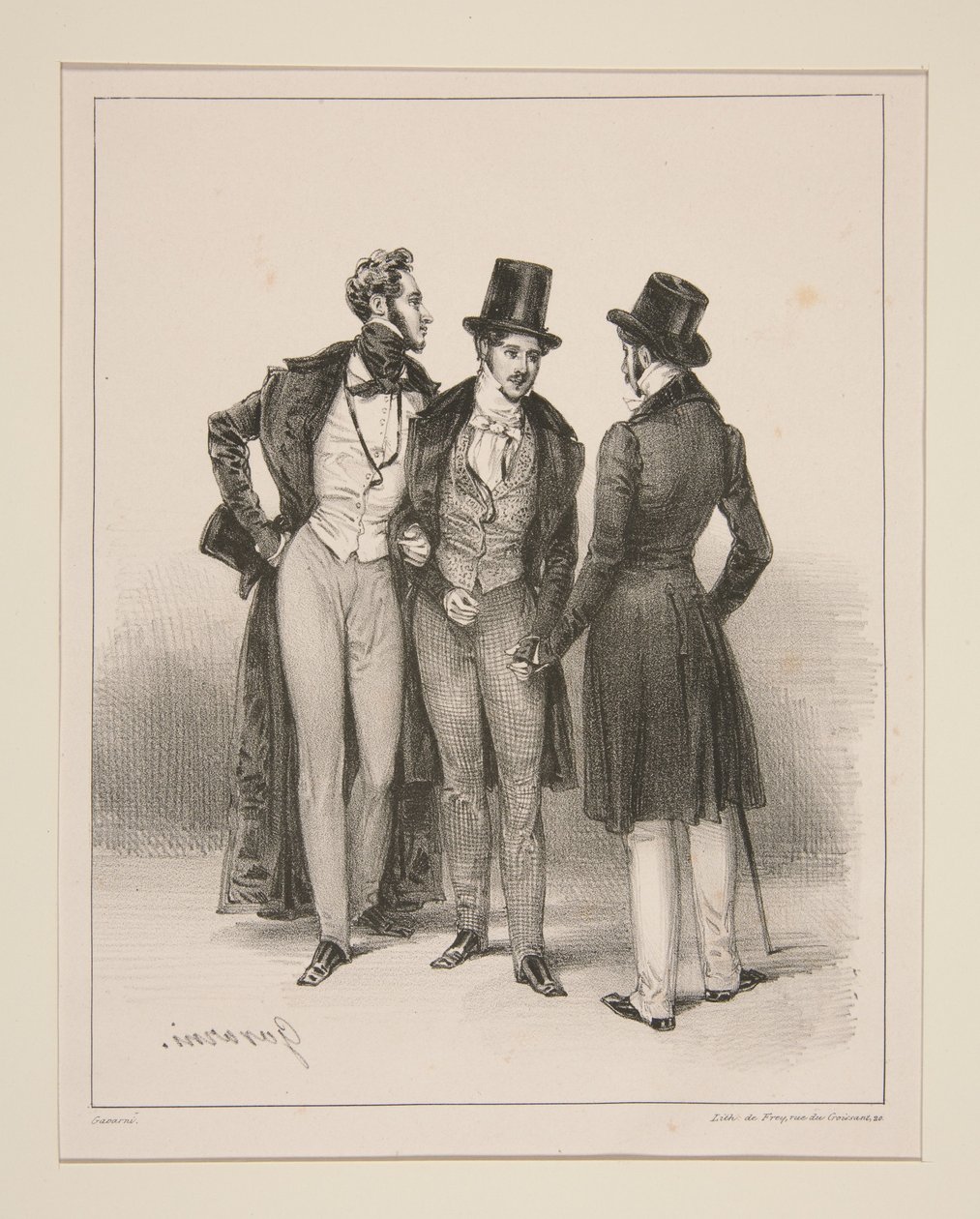 FASHIONABLES. Pariser Moden. von Paul Gavarni