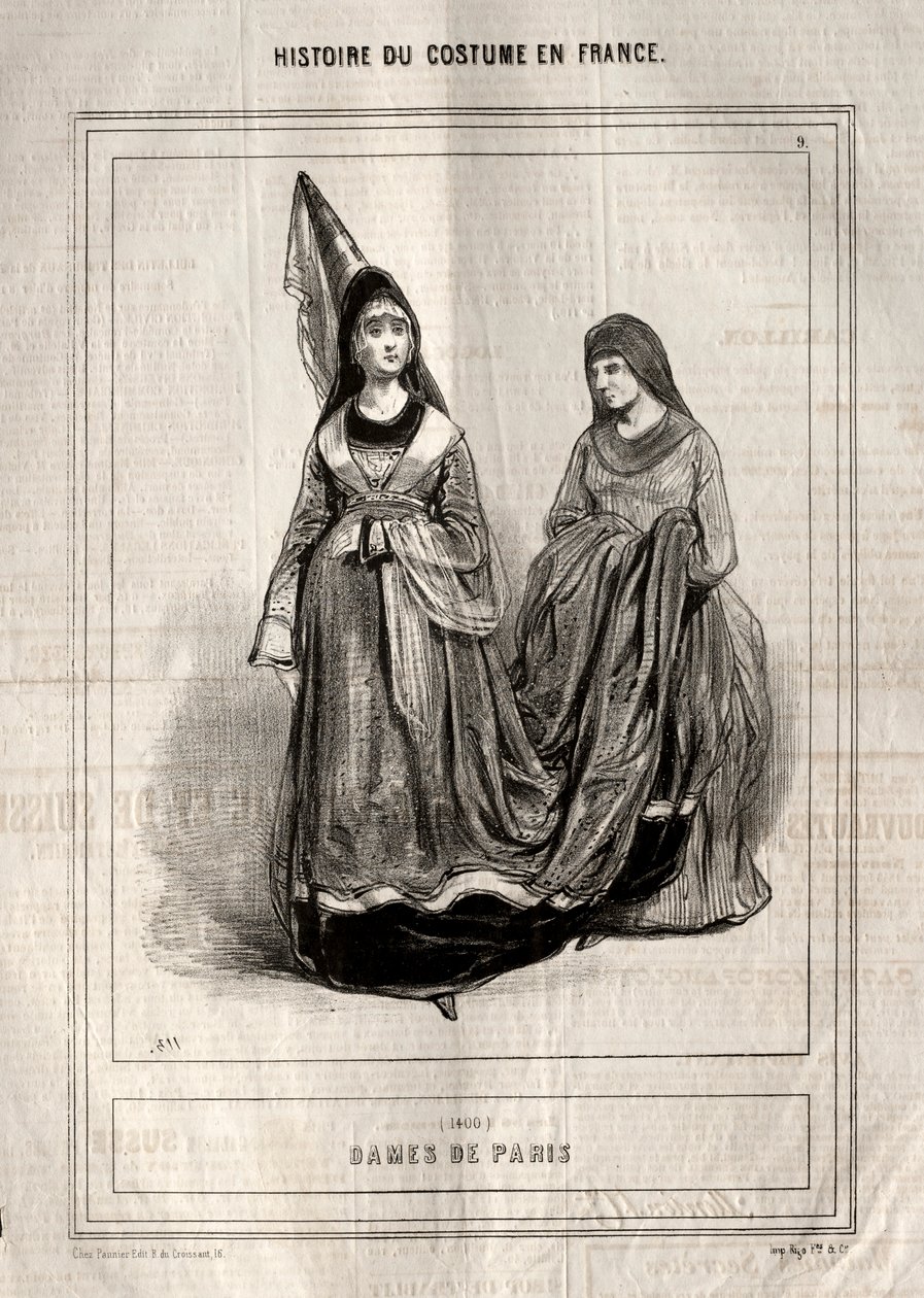 Histoire du Costume en France: Dames de Paris, 1843 von Paul Gavarni