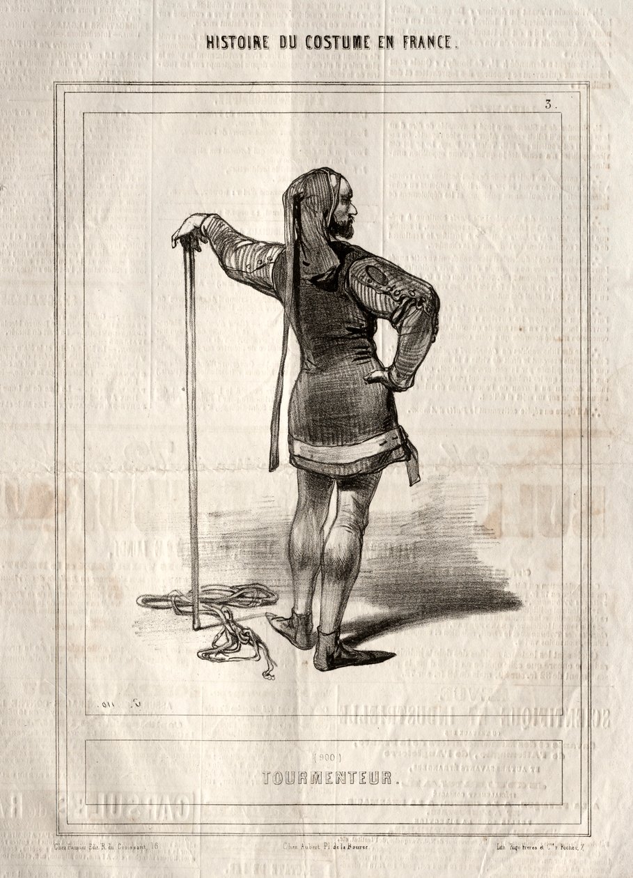 Histoire du Costume en France: Tourmenteur, 1843 von Paul Gavarni