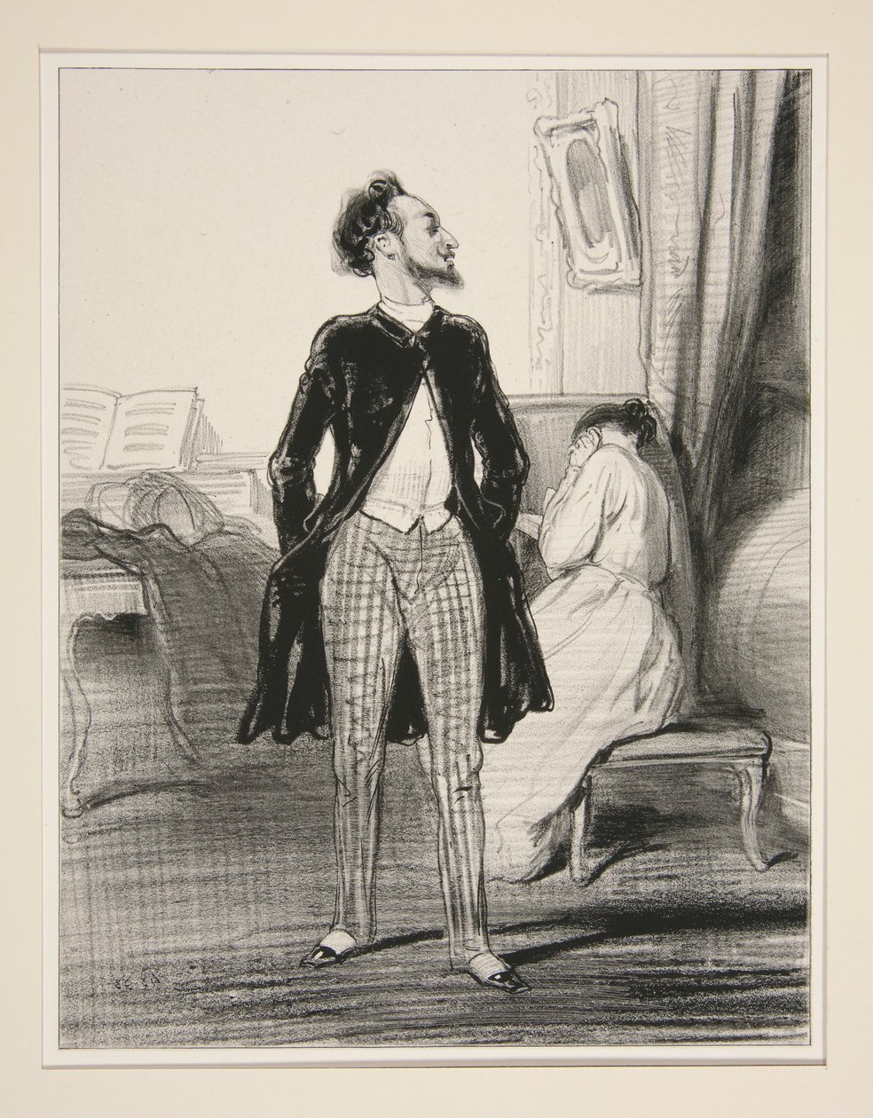Der singende Ehemann. von Paul Gavarni