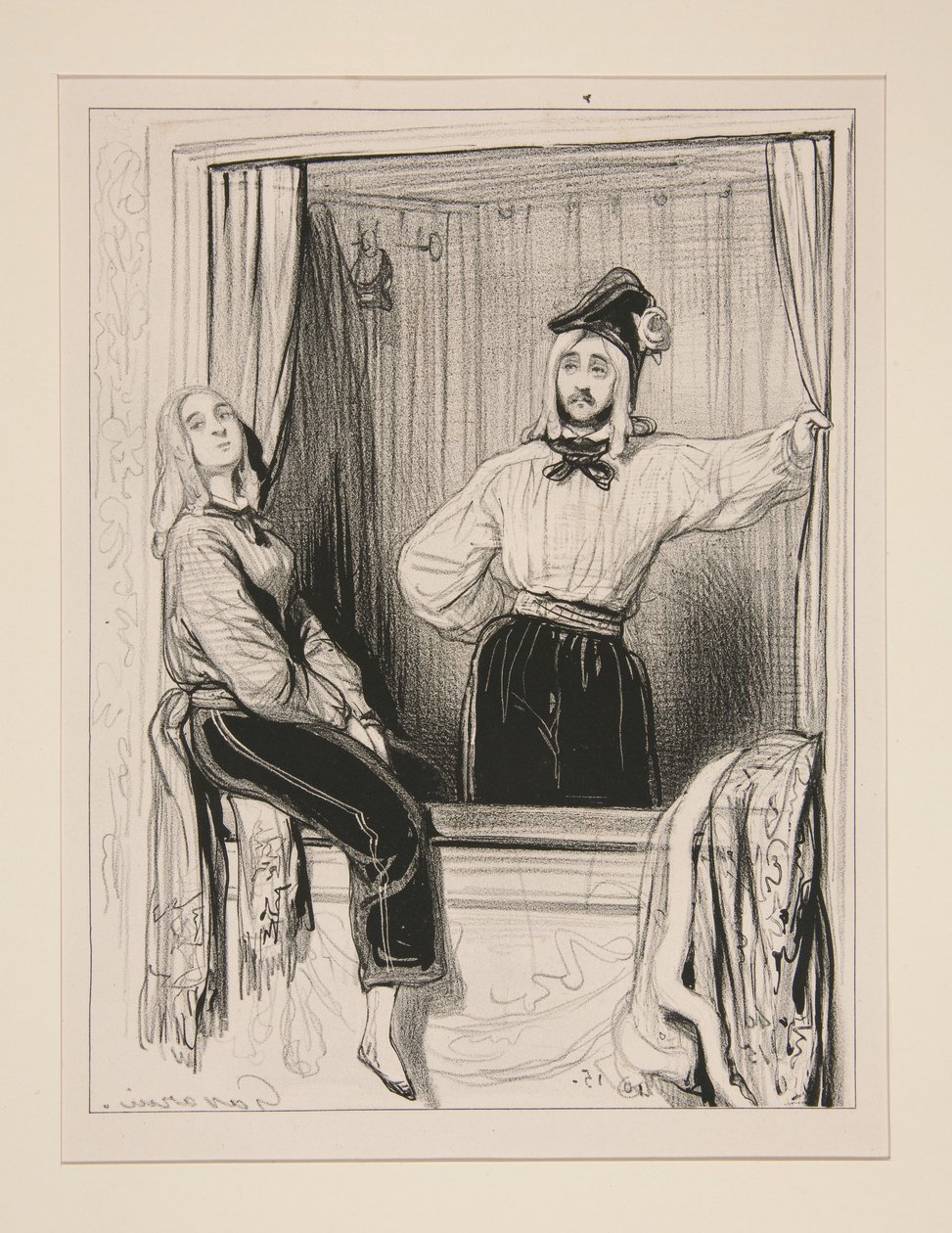 Der Vicomte Aime de Trois Etoiles und Dame Eloa de Tremblemont gehen... von Paul Gavarni