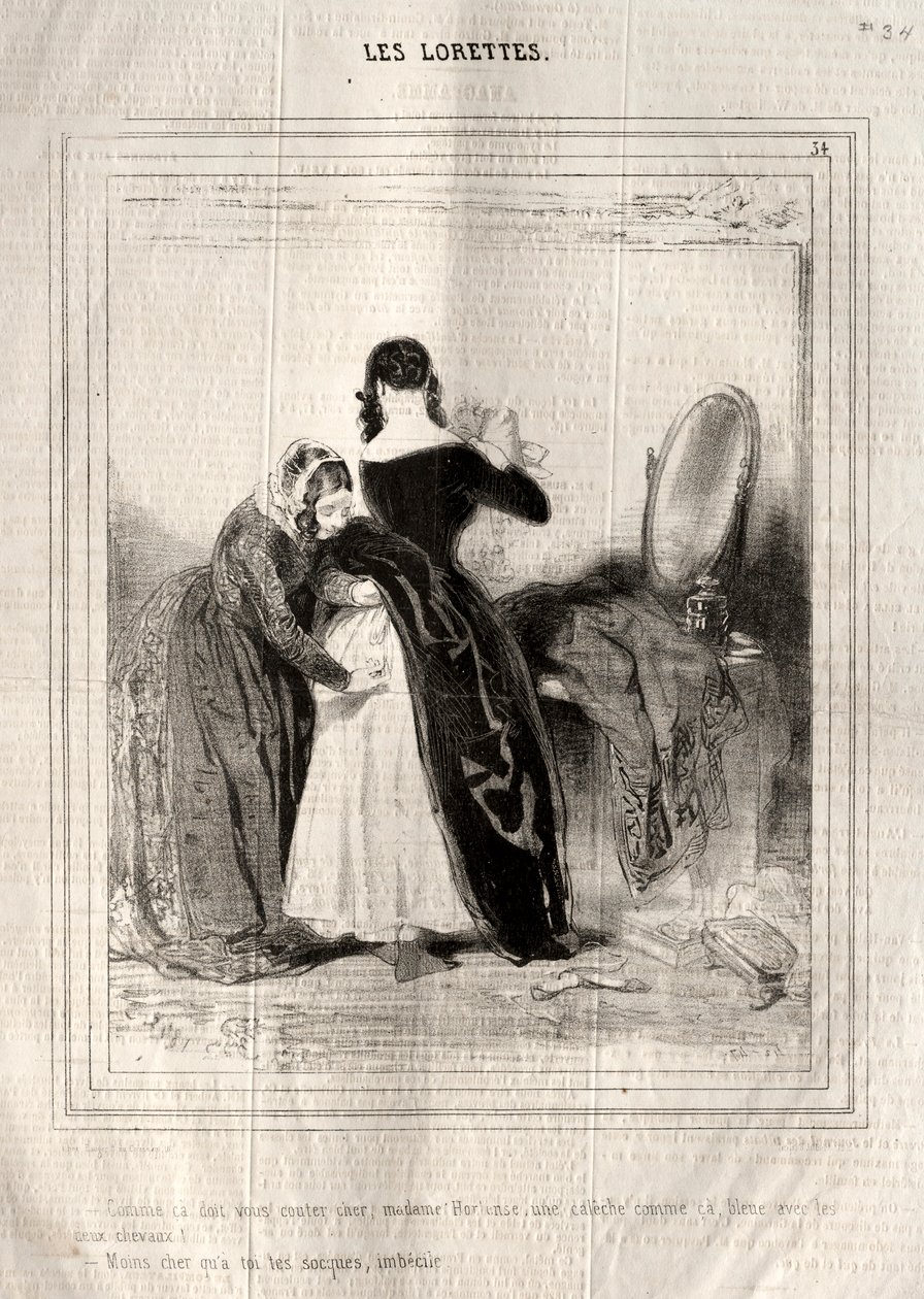 Les Lorettes, 1842 von Paul Gavarni