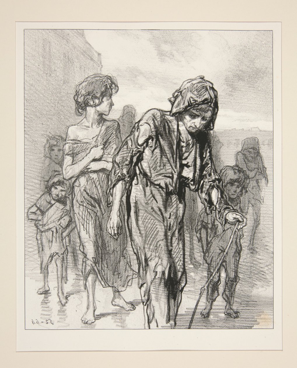 Misere und ihre Kleinen. von Paul Gavarni