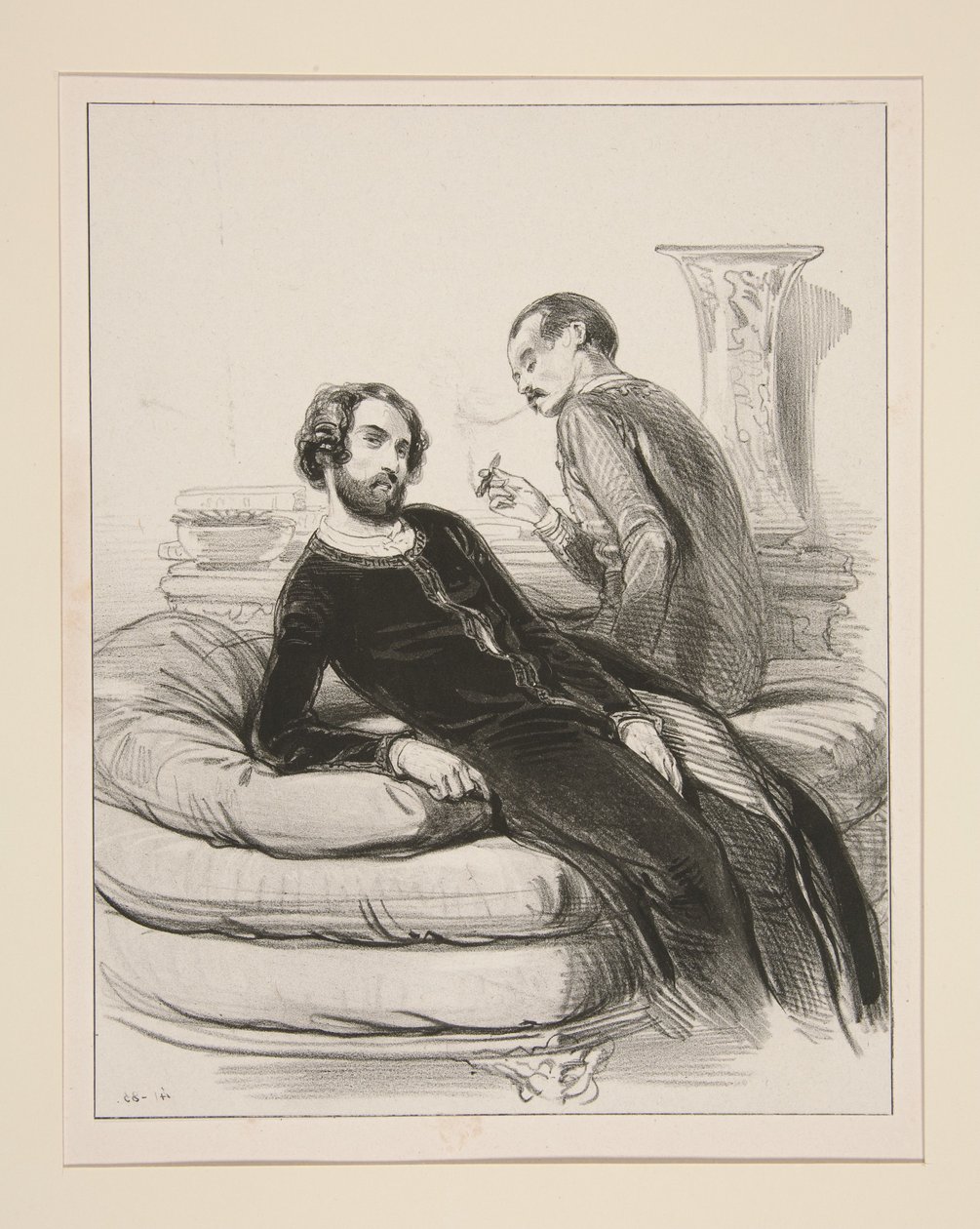 Morgenmäntel von Humann, Schneider, Rue Neuve-des-Petits-Champs. Hemden von Durousseau. Kuriositäten von Mombro (sic.) von Paul Gavarni