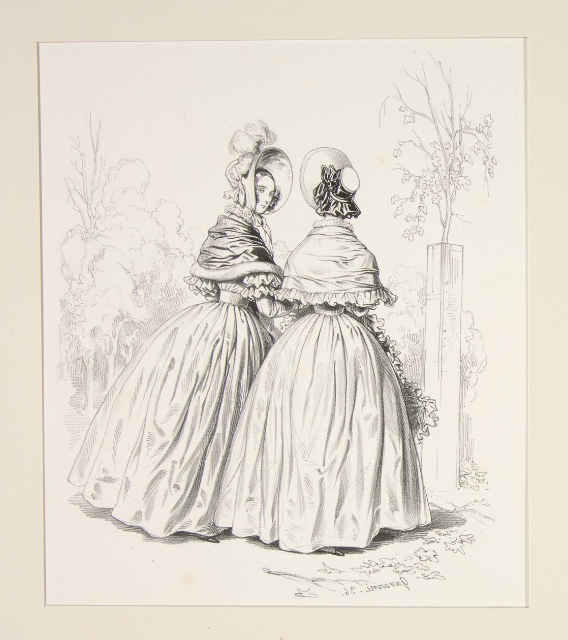 Kleid aus irischer Popeline und satinierter Levantine von Paul Gavarni