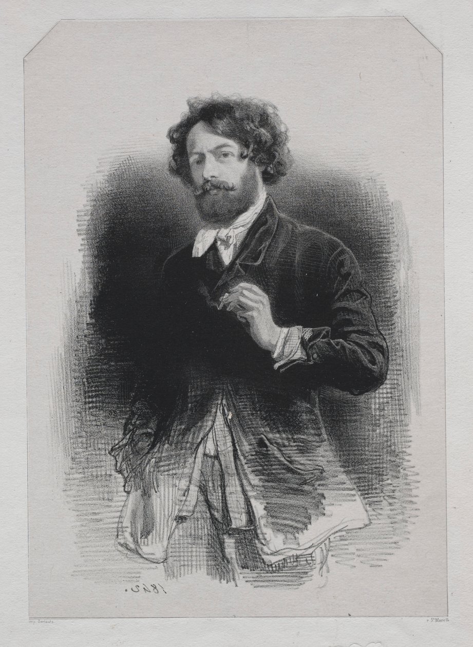 Selbstporträt, 1842 von Paul Gavarni