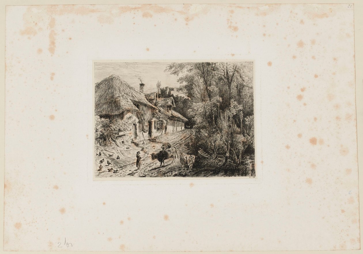 Strohhütte im alten Trouville. Beraldi 82 IFF 32 von Paul Huet
