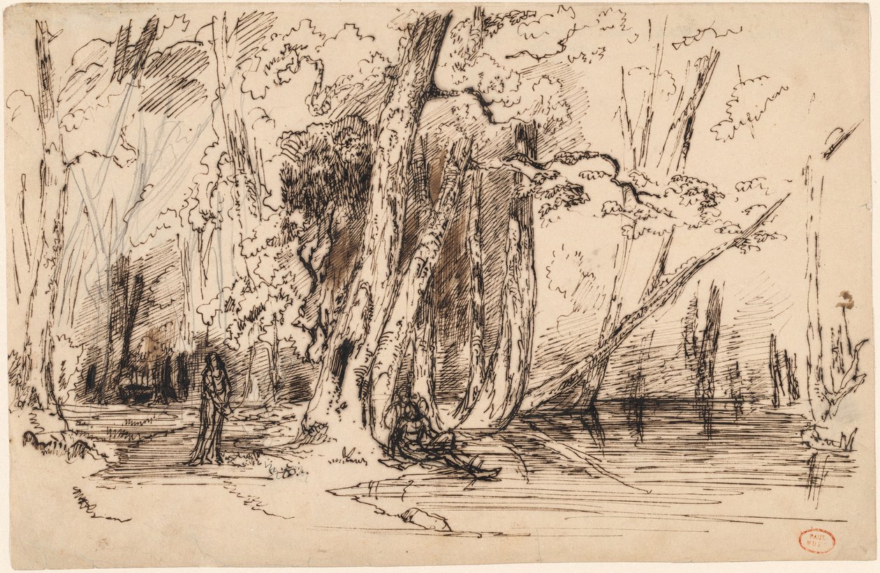 Überschwemmung im Wald der Île Séguin von Paul Huet