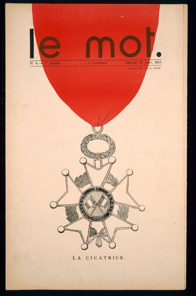 La cicatrice, Titelseite von 
