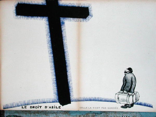 Das christliche Kreuz und das Recht auf Asyl, Illustration aus 