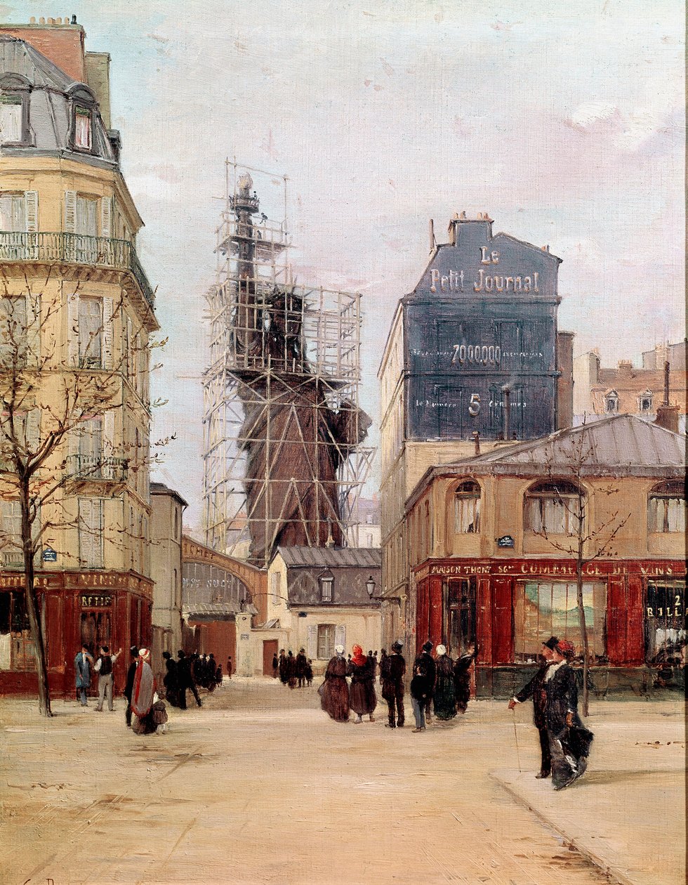 Die Freiheit erleuchtet die Welt. Die Freiheitsstatue von Frédéric Auguste Bartholdi (1834-1905) in der Gießerei Gayet, Rue de Chazelles nahe dem Boulevard de Courcelles in Paris vor der Abreise nach New York im Jahr 1883. Gemälde von Paul Joseph Victor Da von Paul Joseph Victor Dargaud