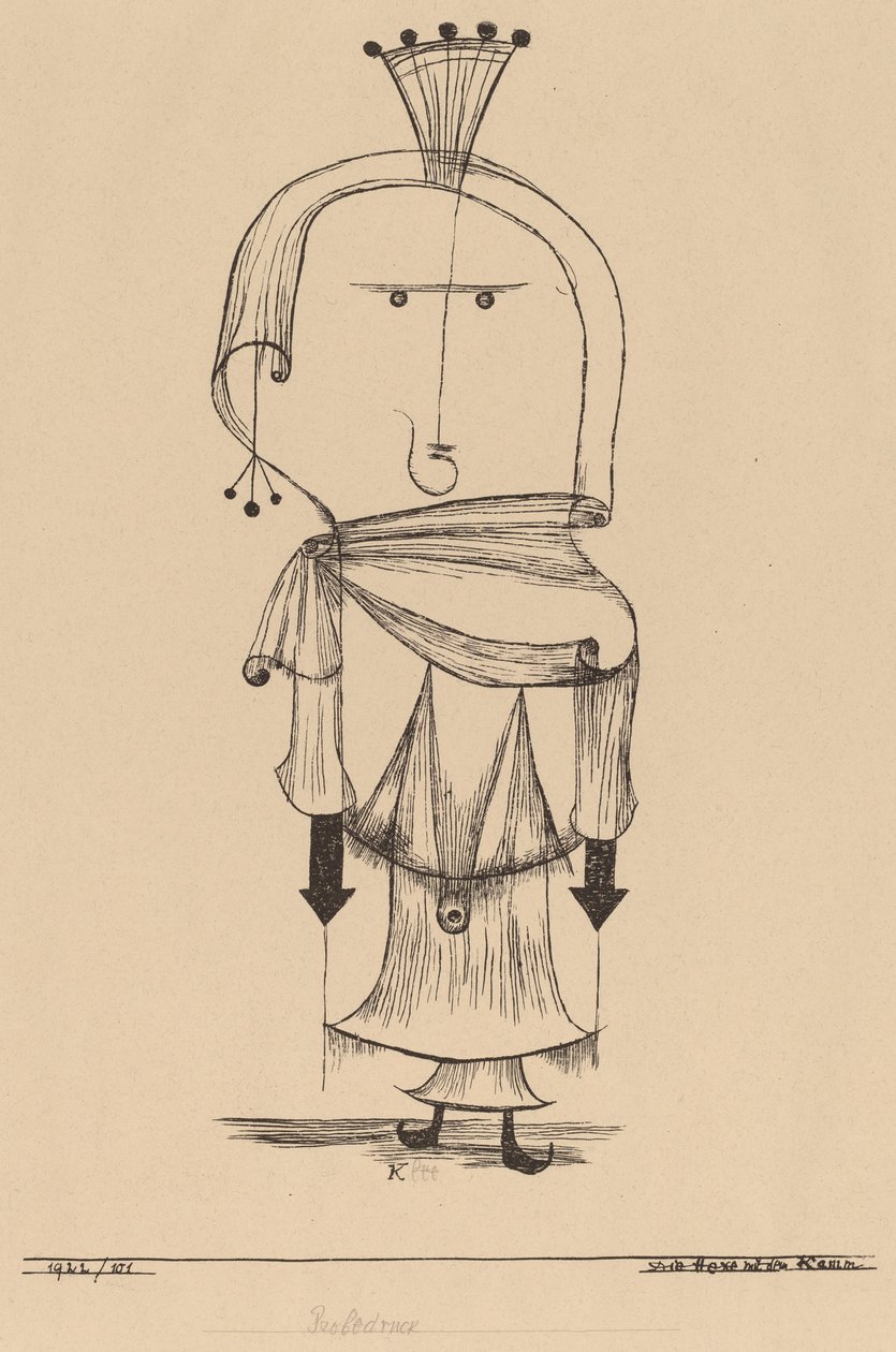 Hexe mit einem Kamm von Paul Klee