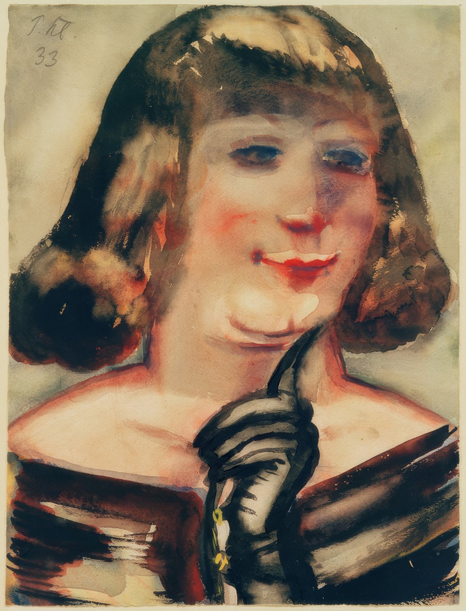 Damenbildnis mit schwarzem Handschuh von Paul Kleinschmidt