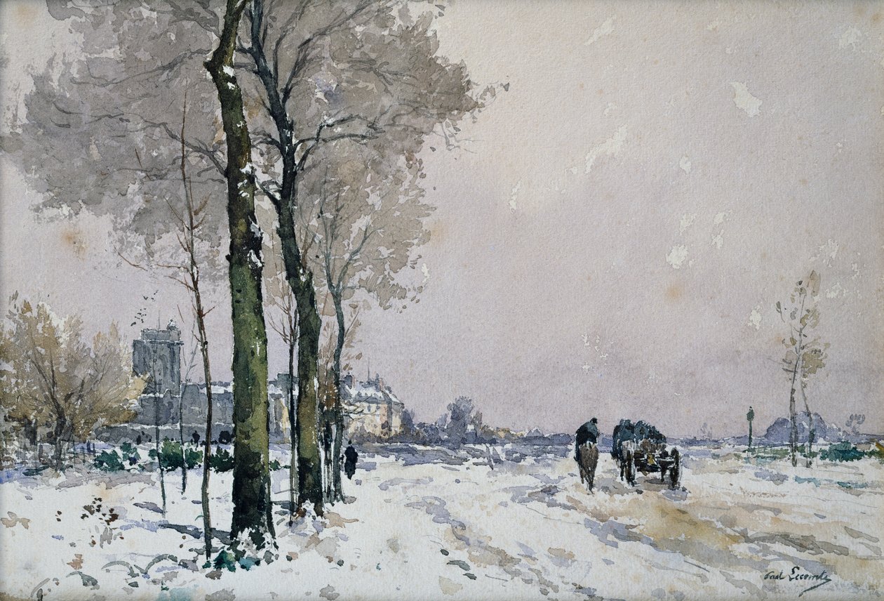 Die Vororte einer Stadt, Winter von Paul Lecomte