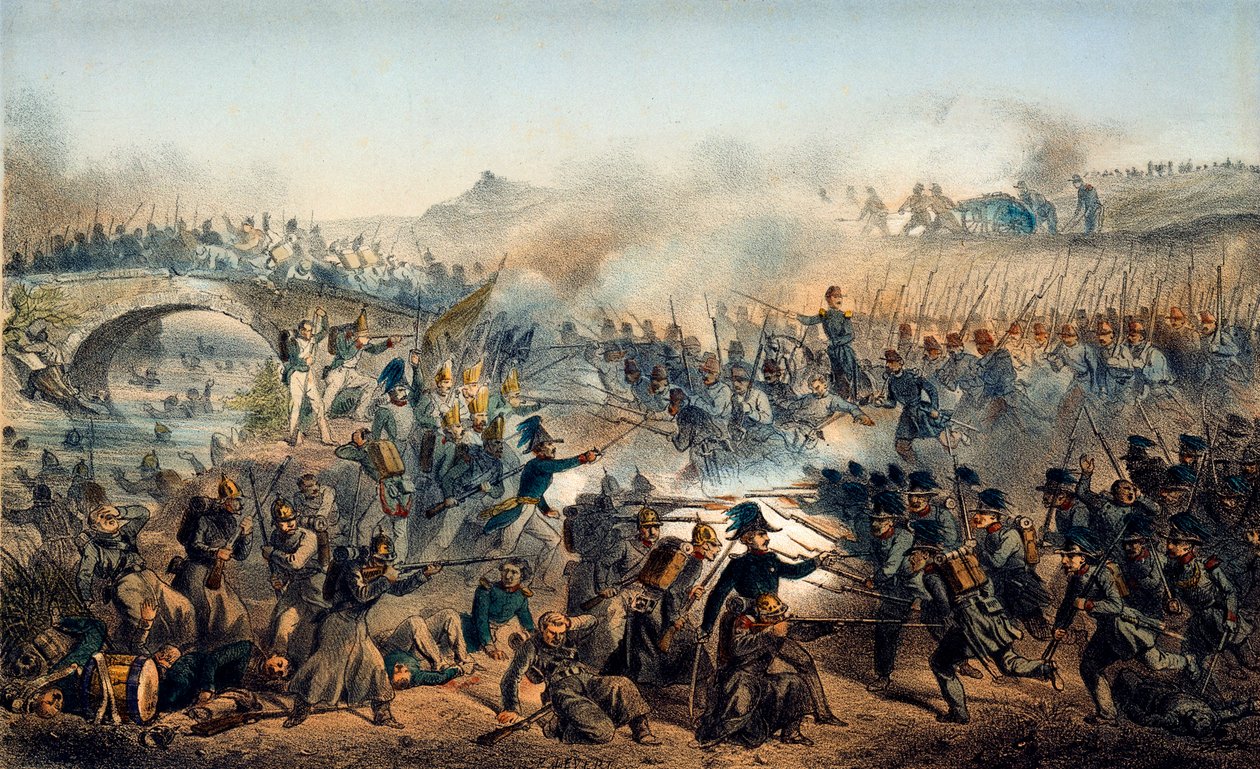 Die Schlacht am Fluss Chernaya am 16. August 1855 von Paul Levert