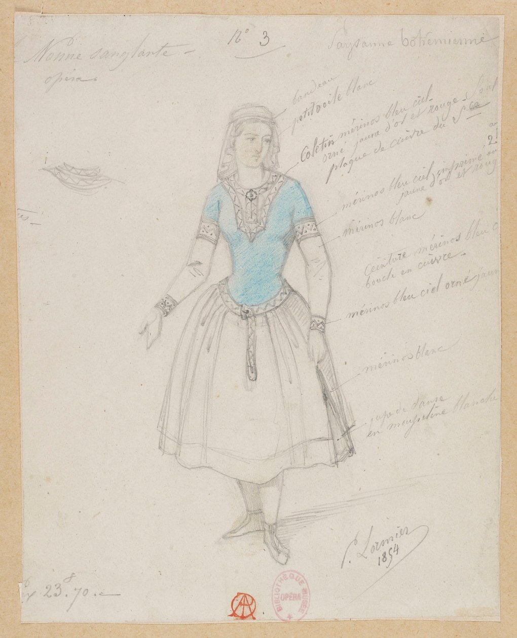 Gounod - Die blutige Nonne - Vier Kostümentwürfe von Paul Lormier - 3. Böhmische Bäuerin von Paul Lormier
