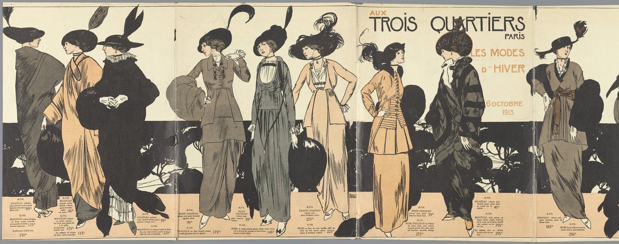Aux Trois Quartiers Paris, Die Wintermoden 6. Oktober 1913 von Paul Méras