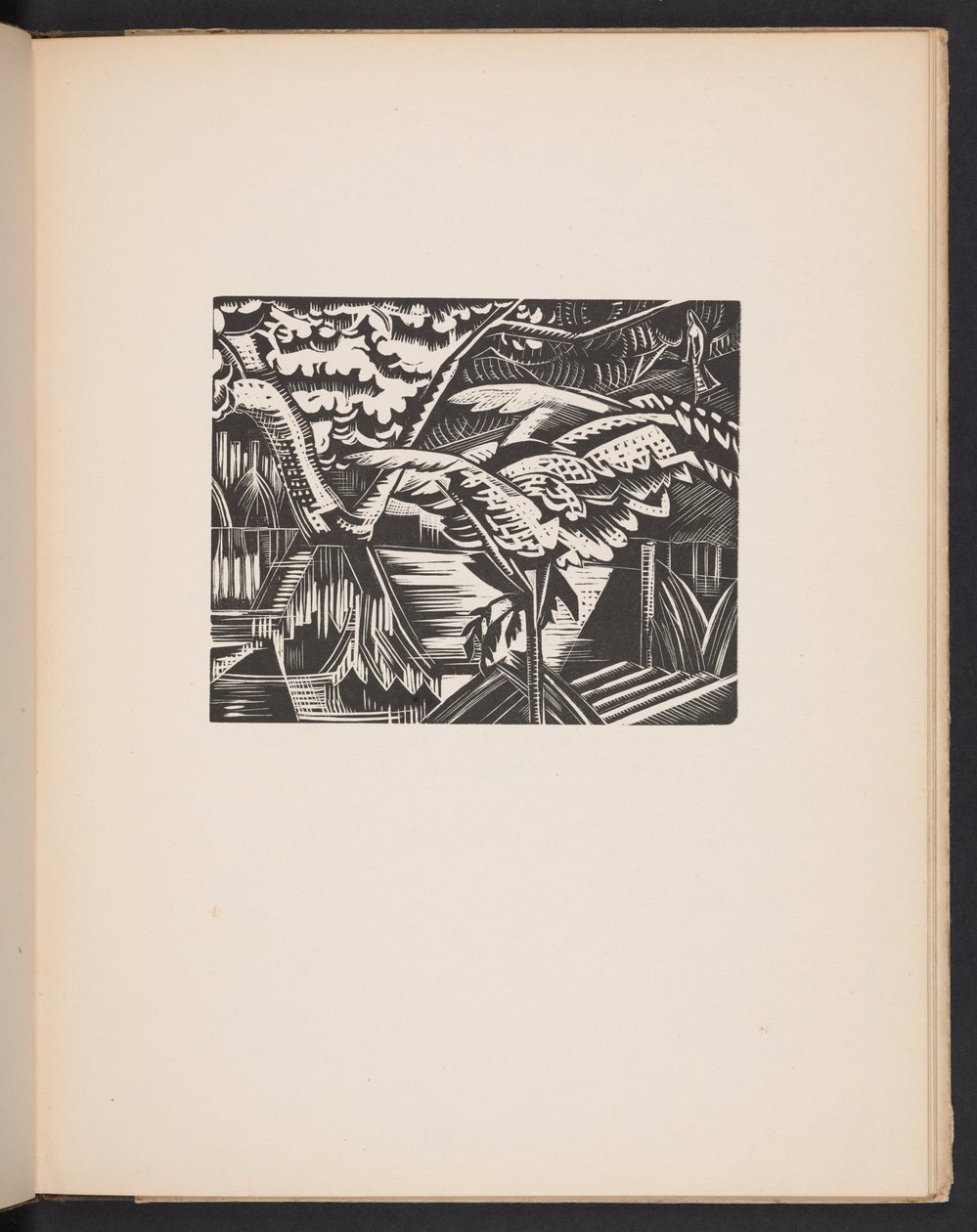 Gartenteich, Illustration aus "Places. 7 Drucke reproduziert von Holzschnitten entworfen und graviert von Paul Nash, mit Illustrationen in Prosa". London, William Heinemann von Paul Nash