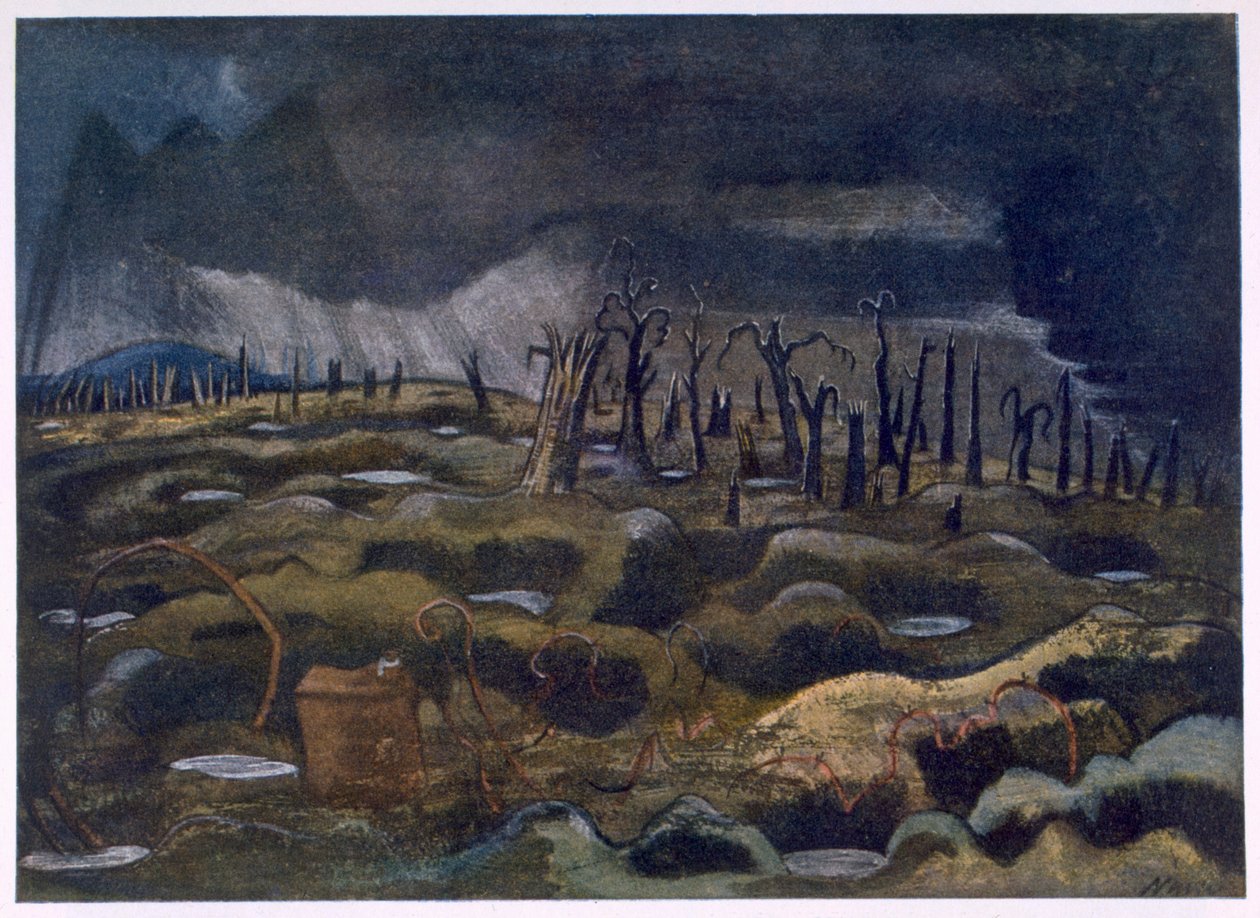 Abenddämmerung, aus Britische Künstler an der Front, Fortsetzung der Westfront, Teil Drei, Paul Nash von Paul Nash