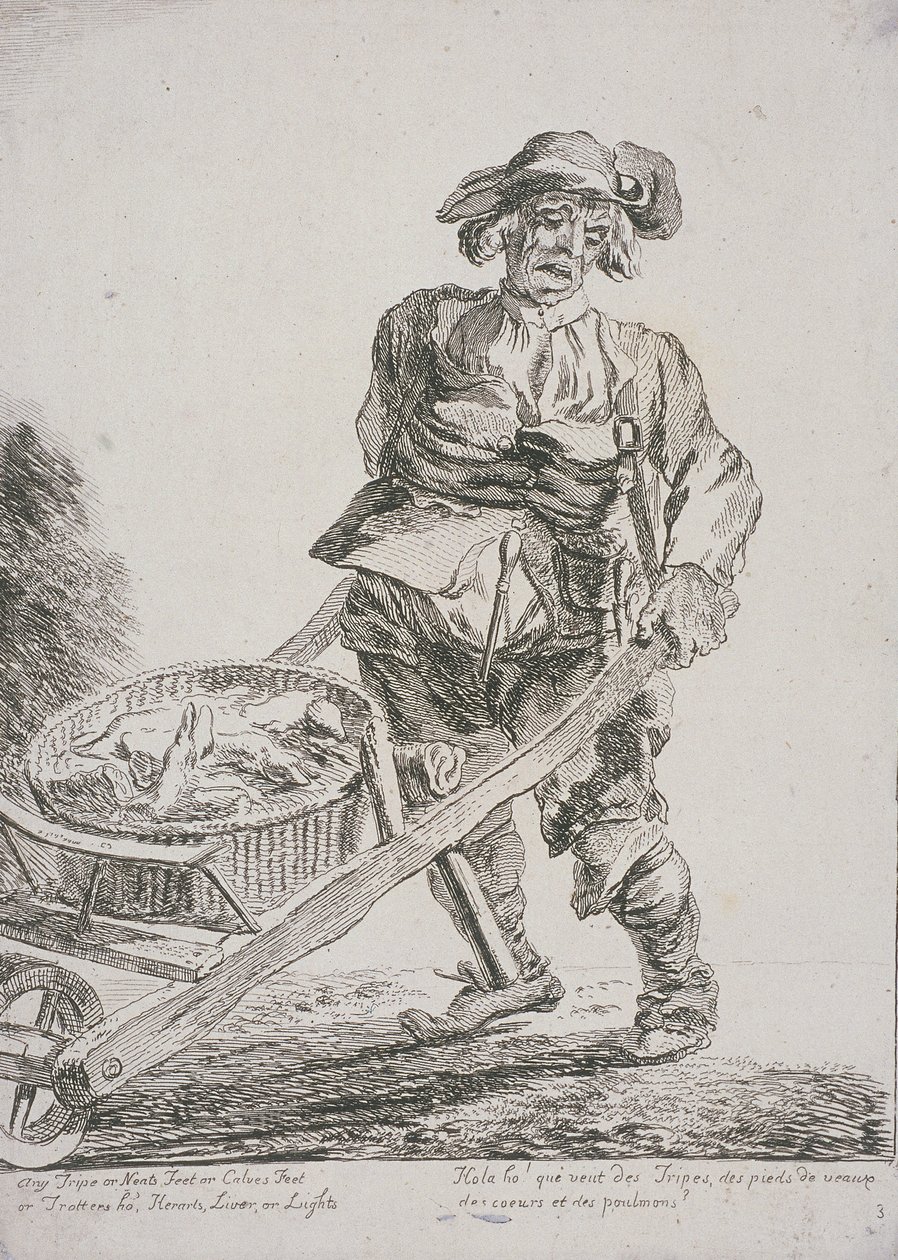 Innereienverkäufer, Rufe von London, 1760 von Paul Sandby
