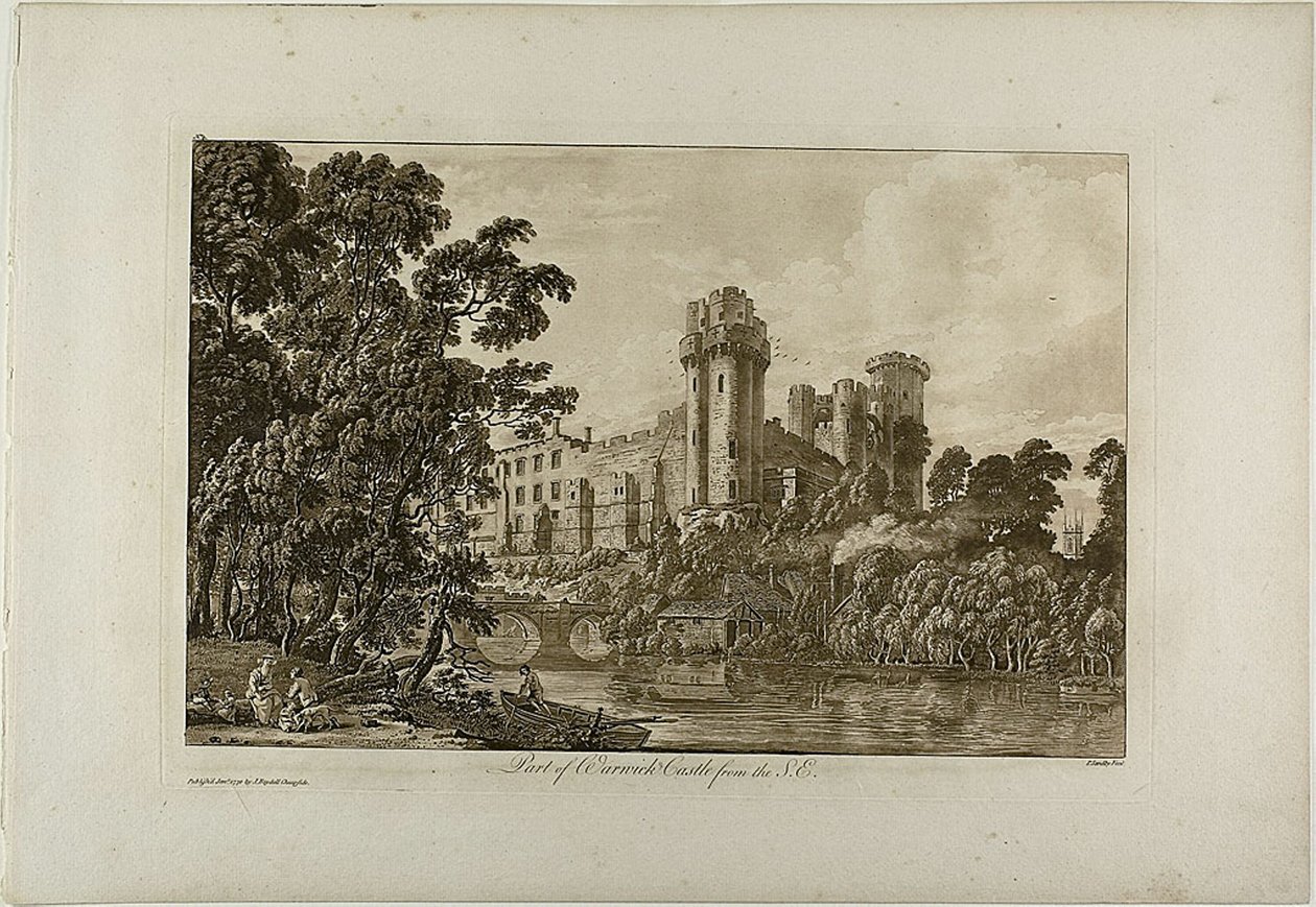 Teil von Warwick Castle von Südosten, Platte 4 von Paul Sandby