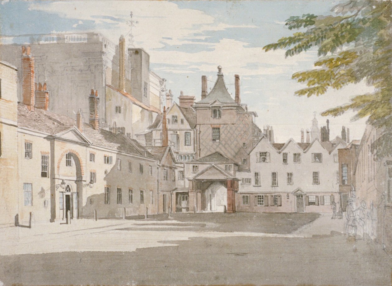 Scotland Yard mit einem Teil des Bankettsaals, Whitehall, Westminster, London von Paul Sandby