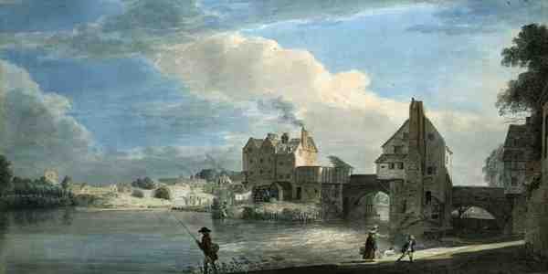 Die alte Brücke in Shrewsbury von Paul Sandby