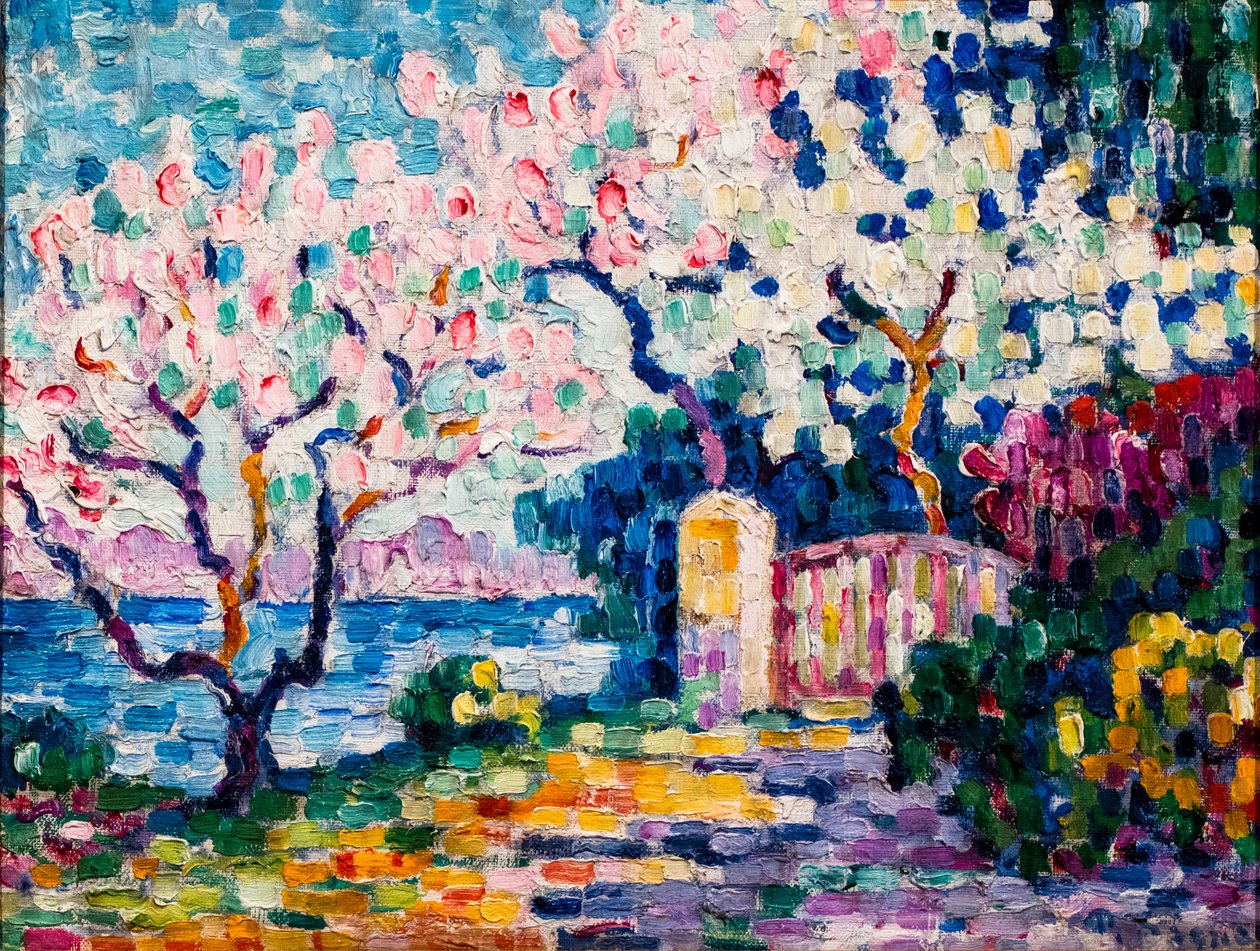 Blühende rosa Mandelbäume von Paul Signac