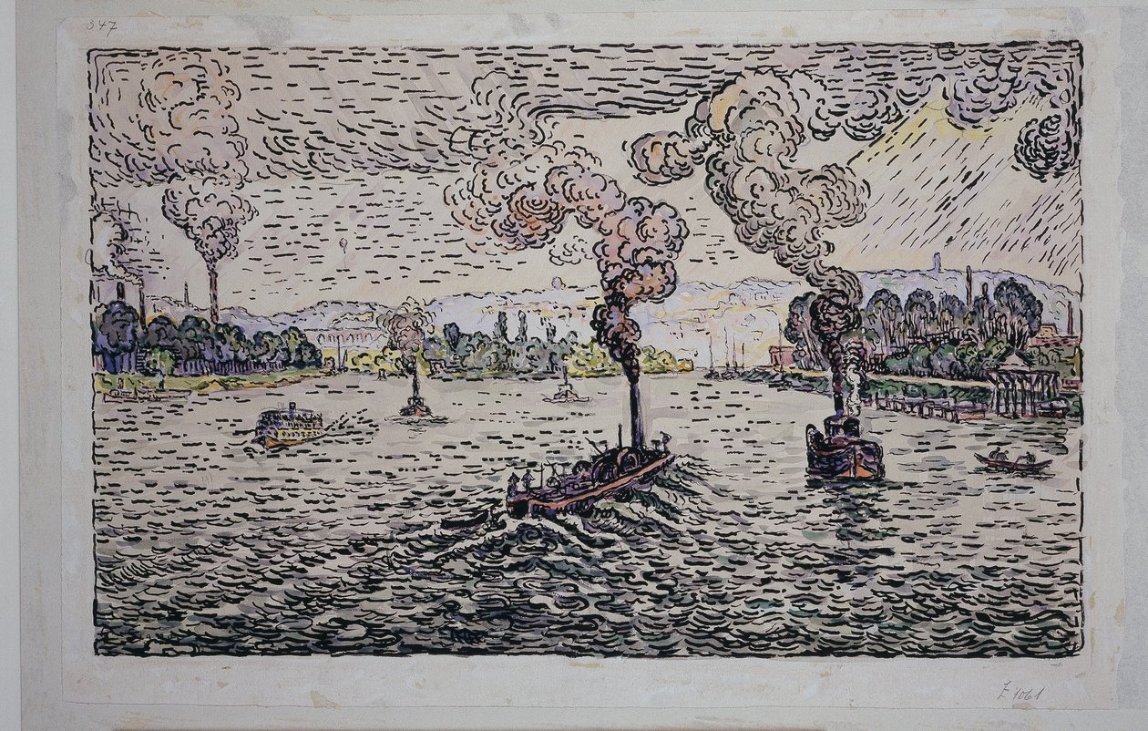 Seine mit Dampfern von Paul Signac