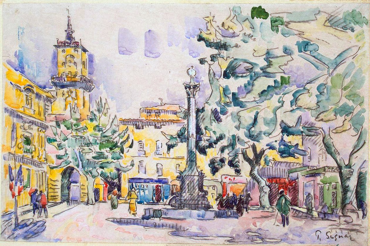 Platz des Hôtel de Ville in Aix-en-Provence, frühes 20. Jahrhundert von Paul Signac