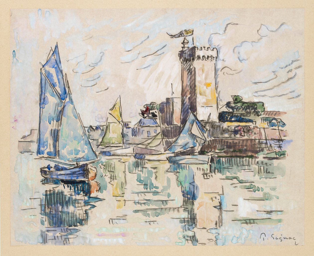 Blick auf den Hafen von Les Sables-d