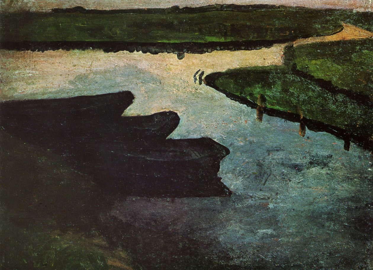 Moorkanal mit Torfkähnen von Paula Modersohn Becker
