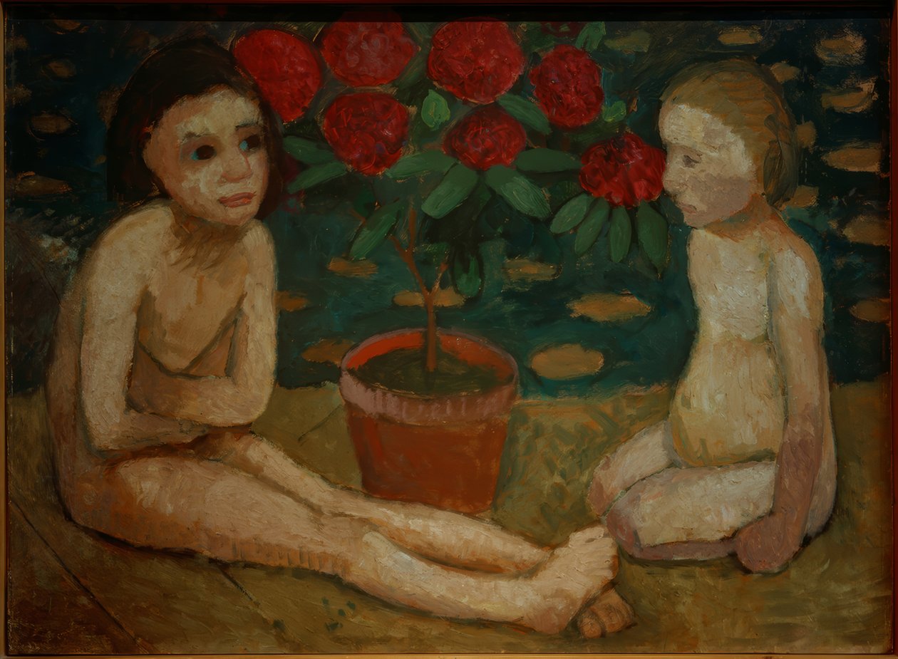 Zwei sitzende Kinderakte von Paula Modersohn-Becker