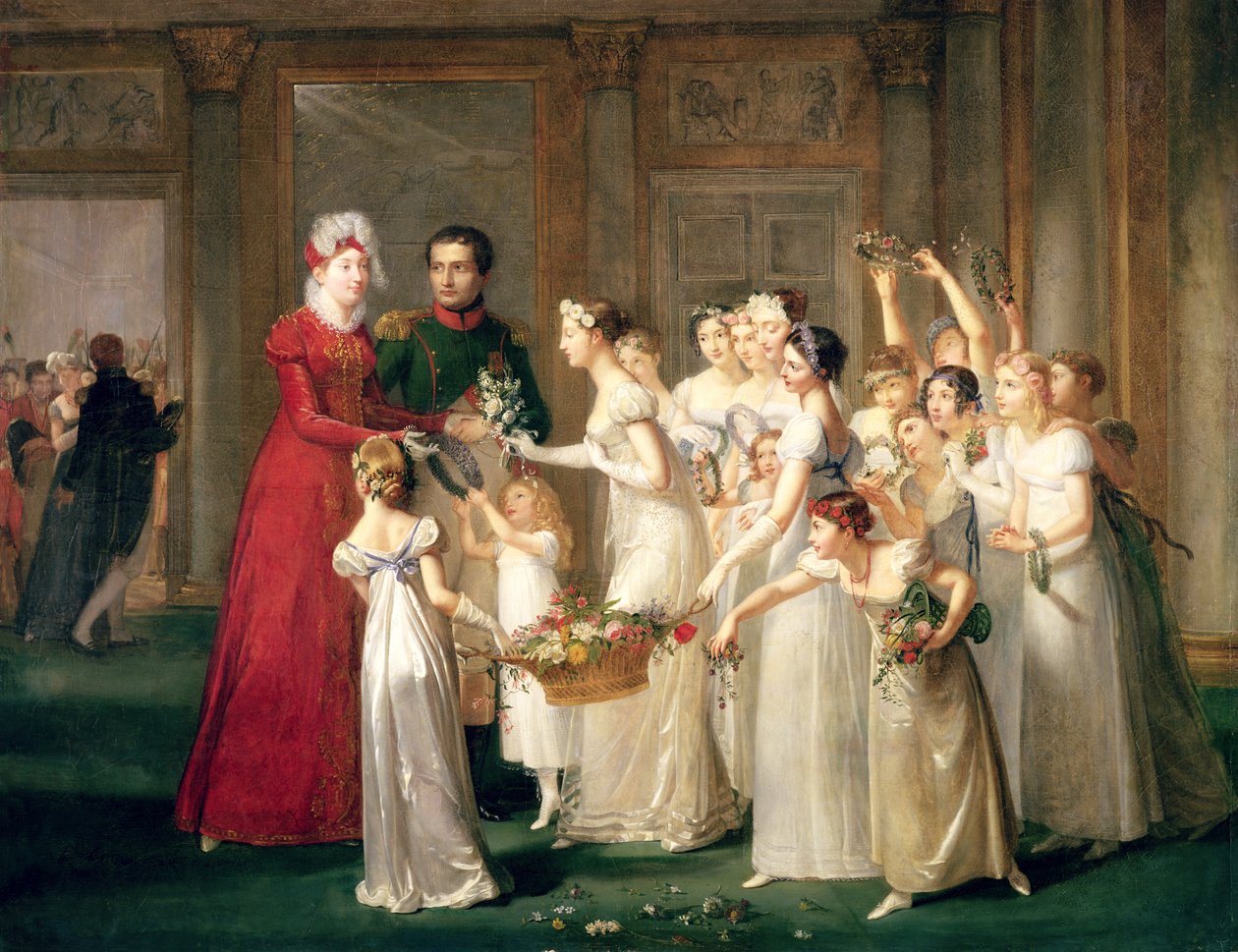 Die Ankunft von Marie-Louise de Habsbourg-Lorraine (1791-1847) in der Galerie des Schlosses von Compiegne, 28. März 1810 von Pauline Auzou
